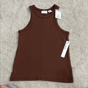 Nicole Miller Brown Fitted Tank Top